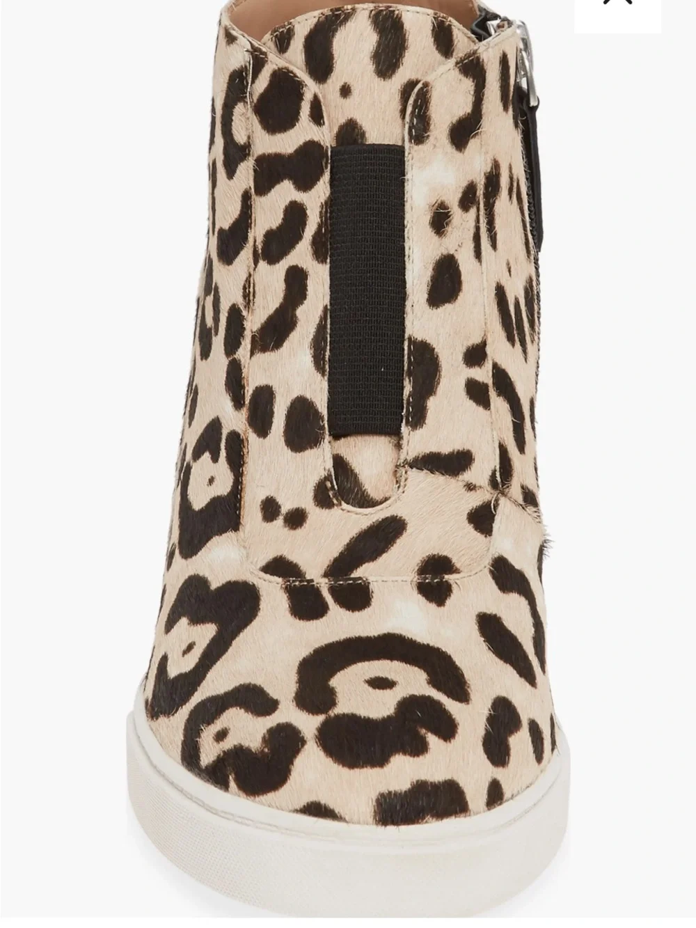 Paolo Leopard-Print Wedge Sneaker Boot in Beige and Black